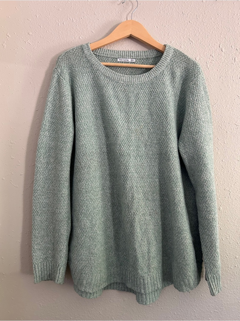 Pink Clover Mint Crewneck Sweater Casual Comfy Pastel XXL Fall
